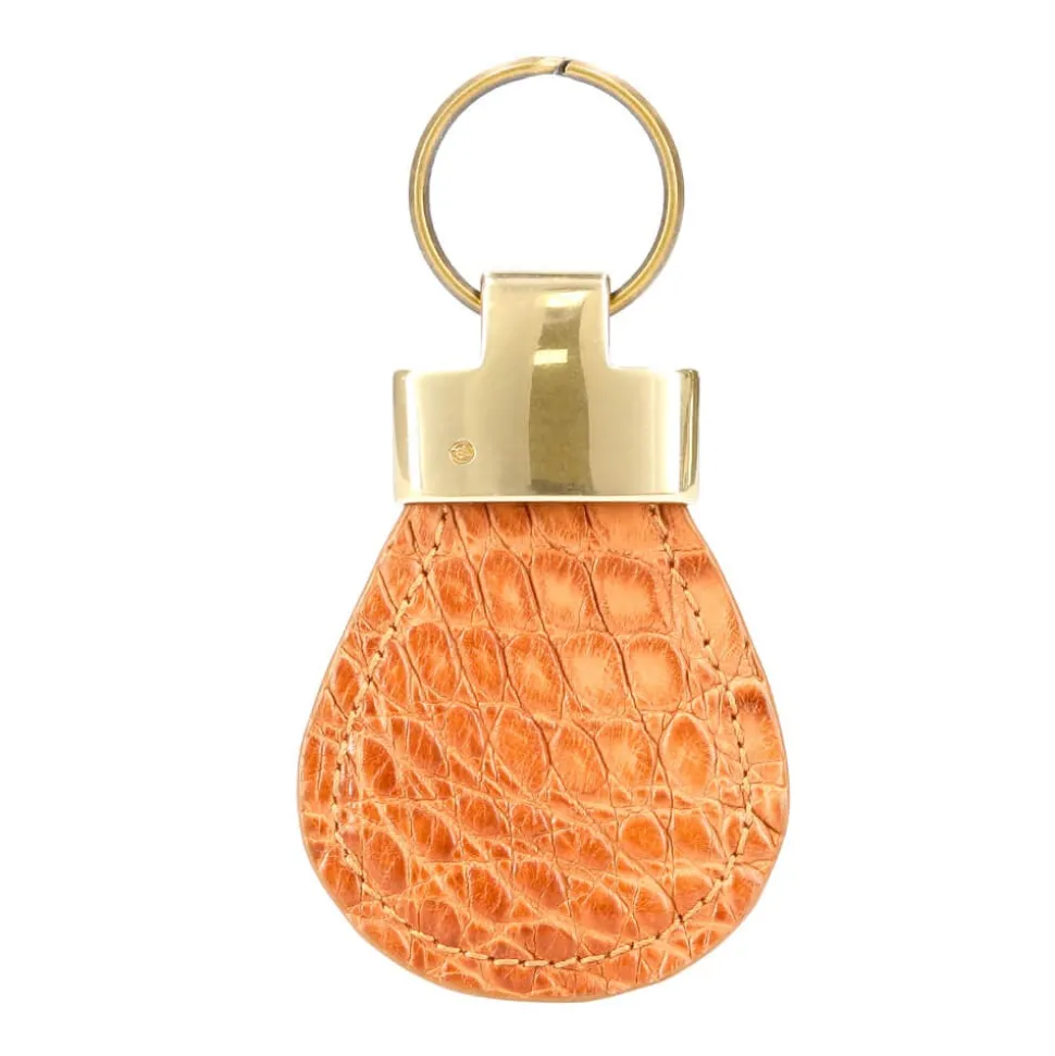 Leather Keychain|Carmina CROCODILE KEYCHAIN TANNED