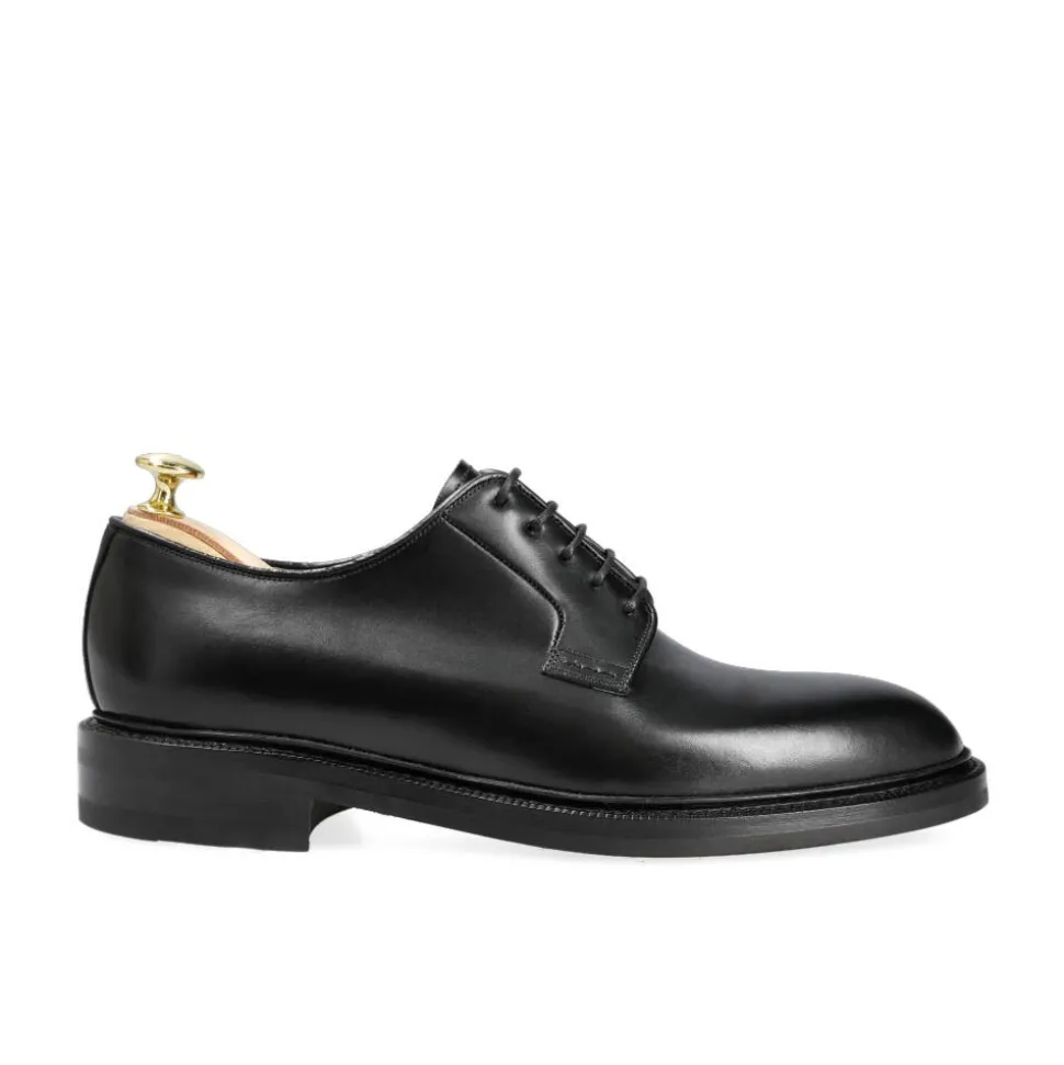 Plain Toe Blucher / Ptb|Carmina DERBY DRESS SHOES 531 DETROIT BLACK