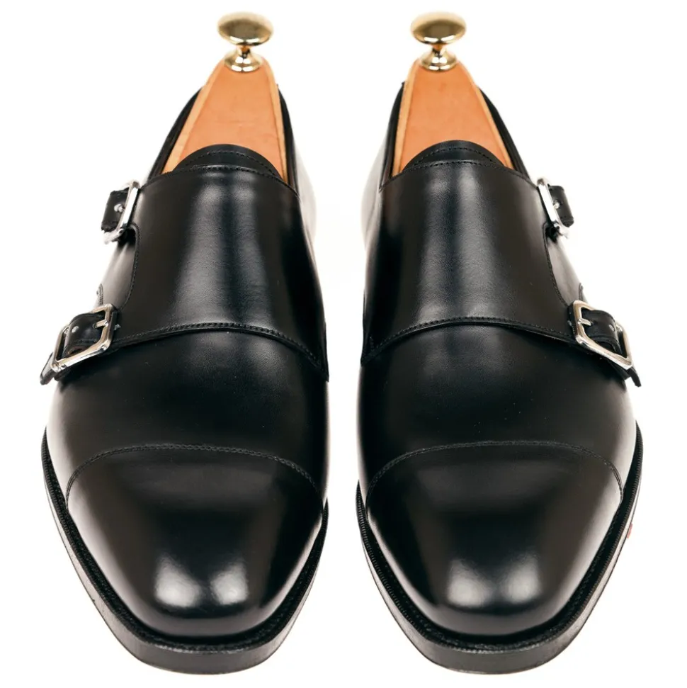 Double Monk Strap Shoes|Carmina DOUBLE MONK STRAPS 10003 RAIN EEE BLACK
