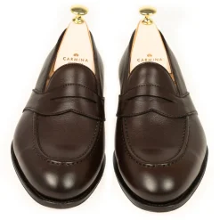 Penny Loafers|Carmina FULL STRAP PENNY LOAFERS 80372 UETAM EE BROWN