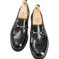 Women Horsebit Loafers|Carmina HORSEBIT PENNY LOAFERS 1652 OSCARIA BLACK