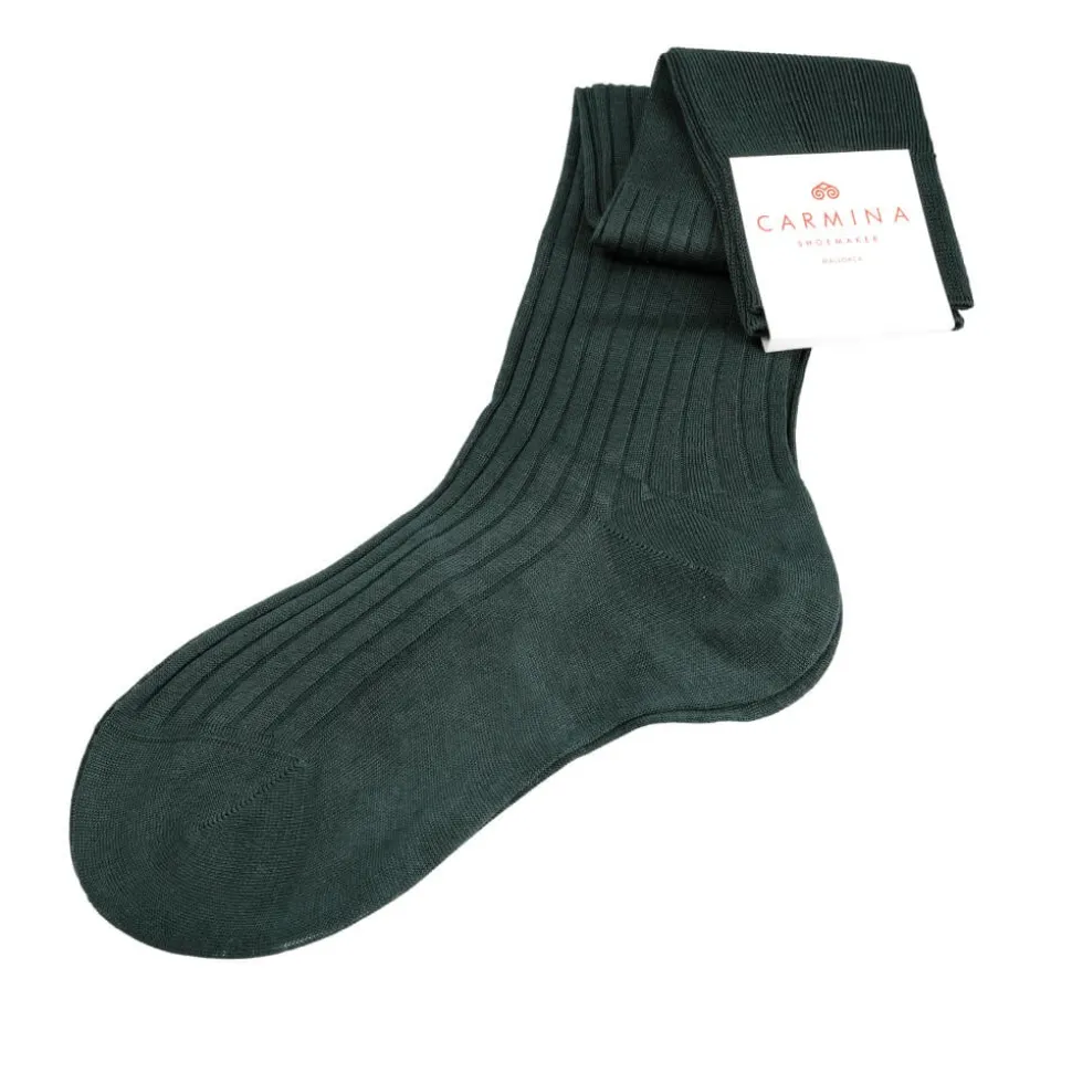 Socks|Carmina Long green Socks