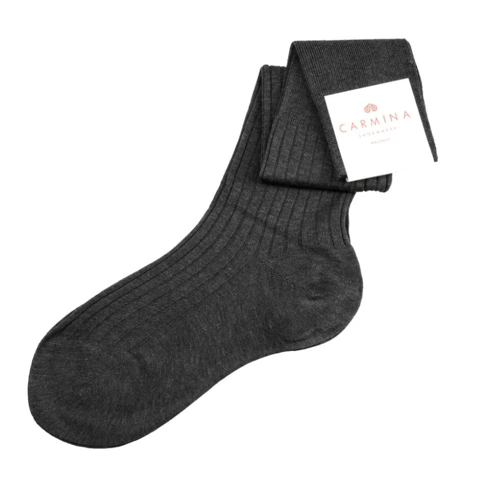 Socks|Carmina Long grey socks
