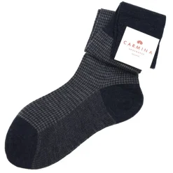 Socks|Carmina Long navy and grey socks GRAY