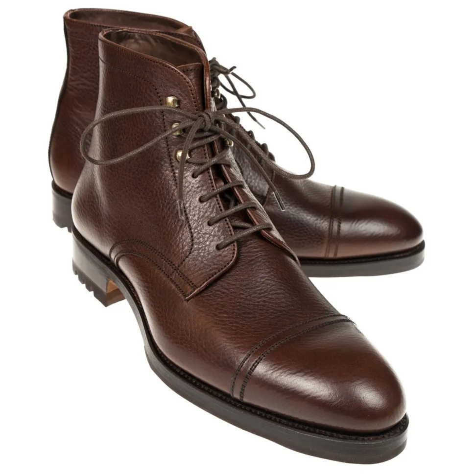 Men's Work Boots|Cap Toe Boots|Carmina MEN'S DRESS BOOTS 80179 SOLLER BROWN