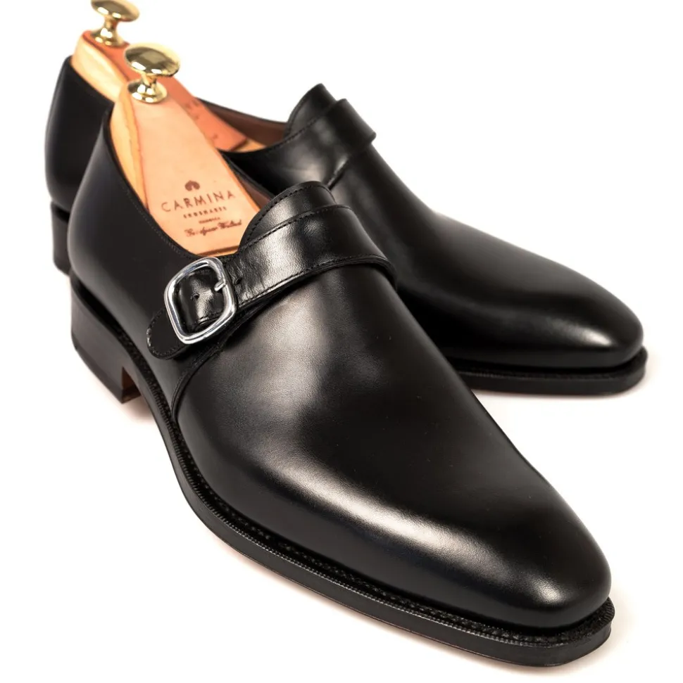 Single Monk Strap Shoes|Carmina MONK STRAP SHOES 80156 RAIN BLACK