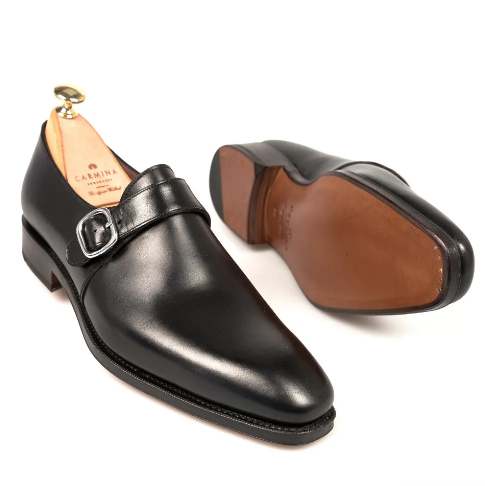 Single Monk Strap Shoes|Carmina MONK STRAP SHOES 80156 RAIN BLACK