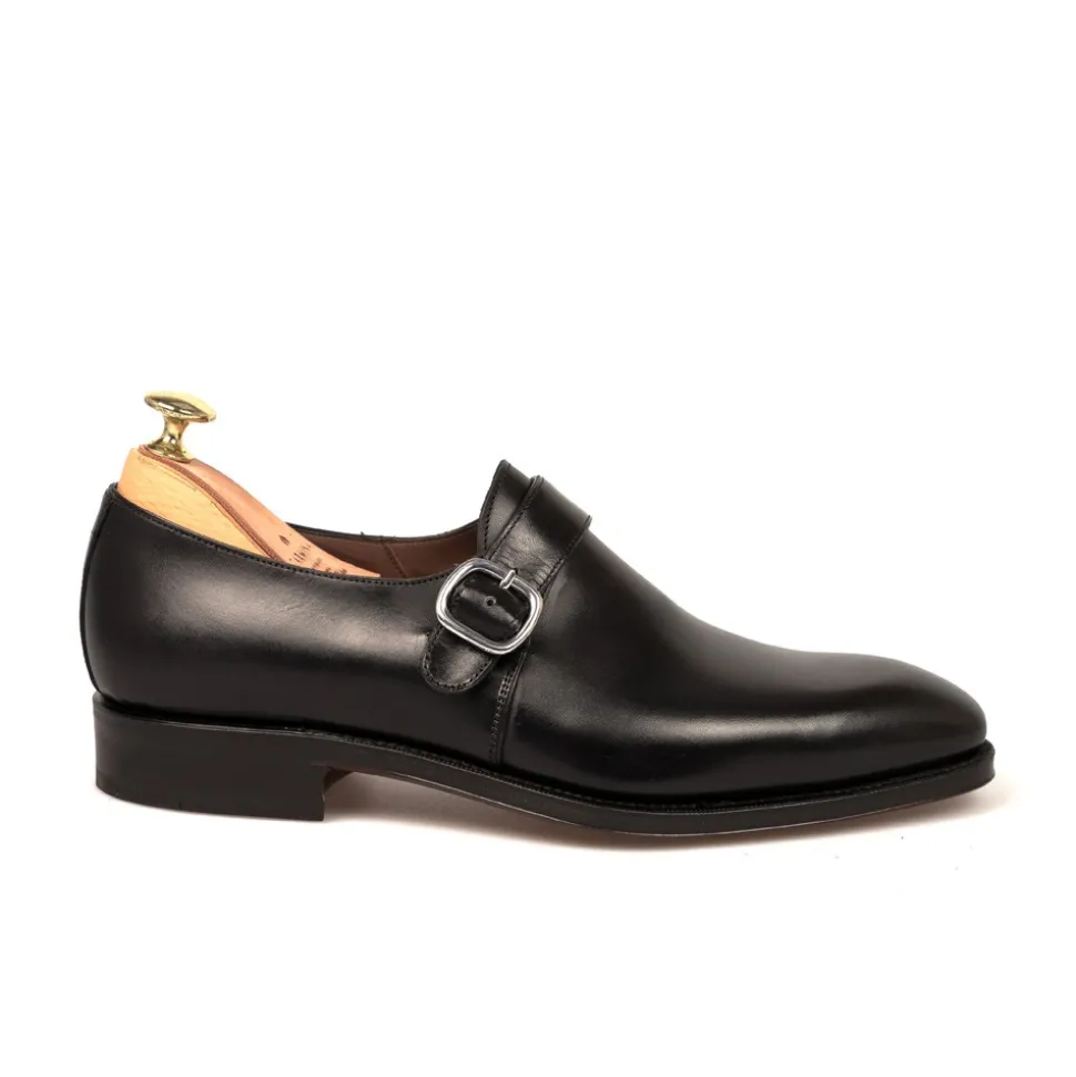 Single Monk Strap Shoes|Carmina MONK STRAP SHOES 80156 RAIN BLACK