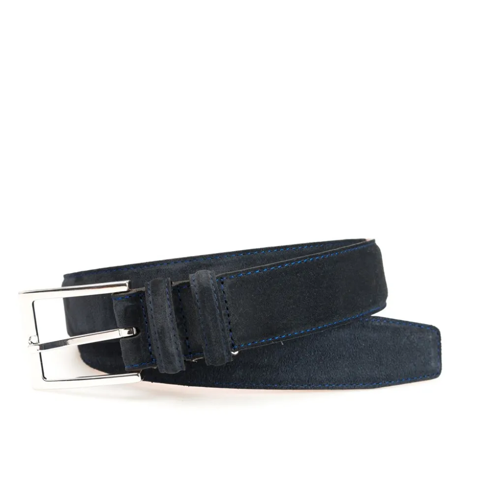 Men's Belts|Carmina SUEDE BELT NAVY