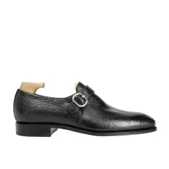 Single Monk Strap Shoes|Carmina PECCARY MONK STRAPS 80156 RAIN BLACK