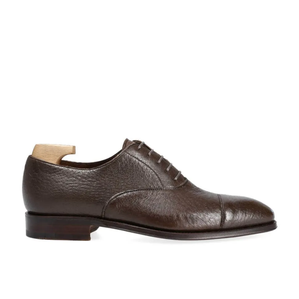 Peccary Shoes|Cap Toe Oxfords|Carmina PECCARY OXFORDS 80386 RAIN BROWN