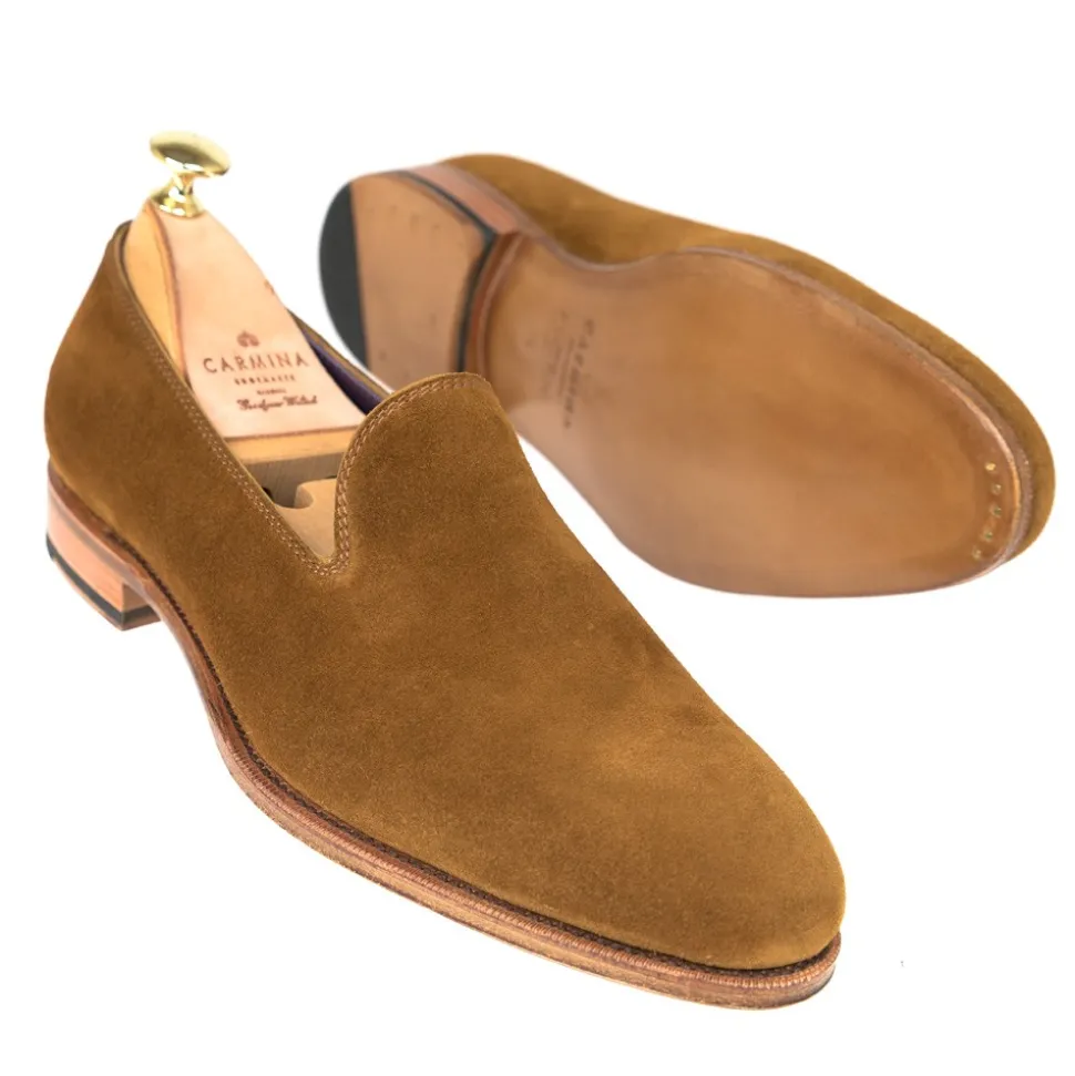 Men's Dress Slippers|Carmina SLIPPERS 80384 UETAM TOBACCO