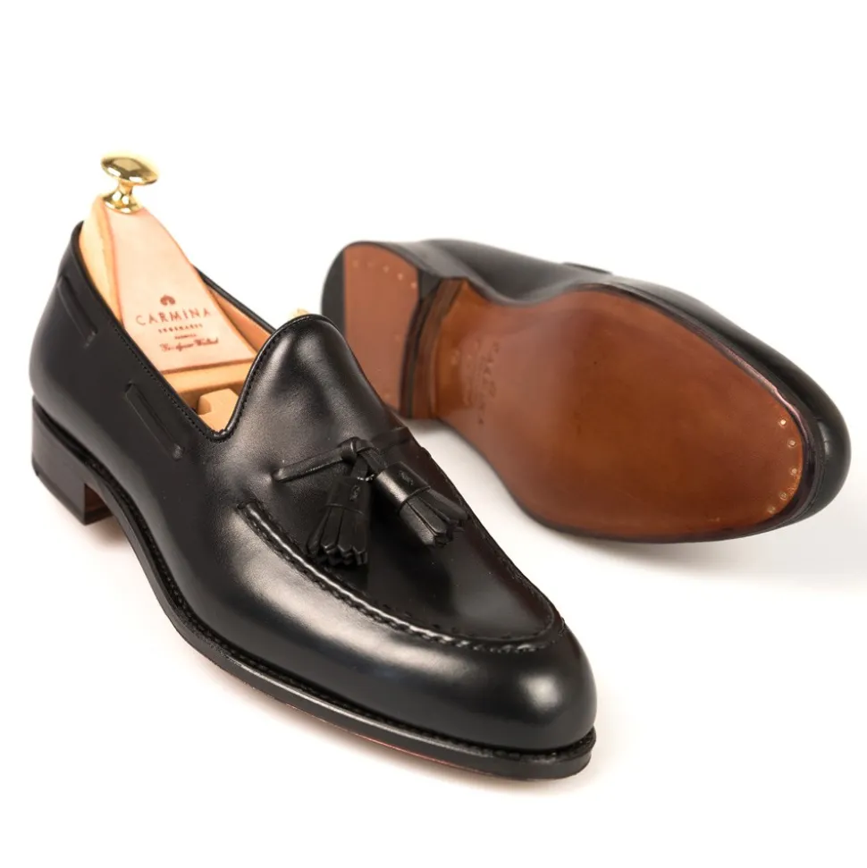 Tassel Loafers|Carmina TASSEL LOAFERS 80367 FOREST BLACK