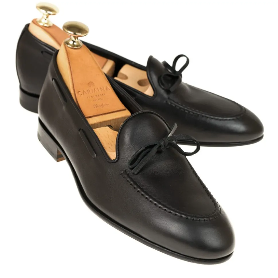 String Loafers|Carmina UNLINED STRING LOAFERS 1659 DRAC BLACK