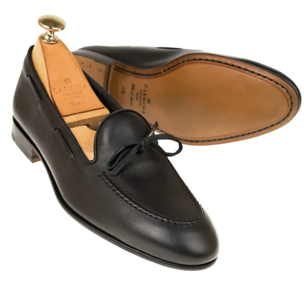 String Loafers|Carmina UNLINED STRING LOAFERS 1659 DRAC BLACK