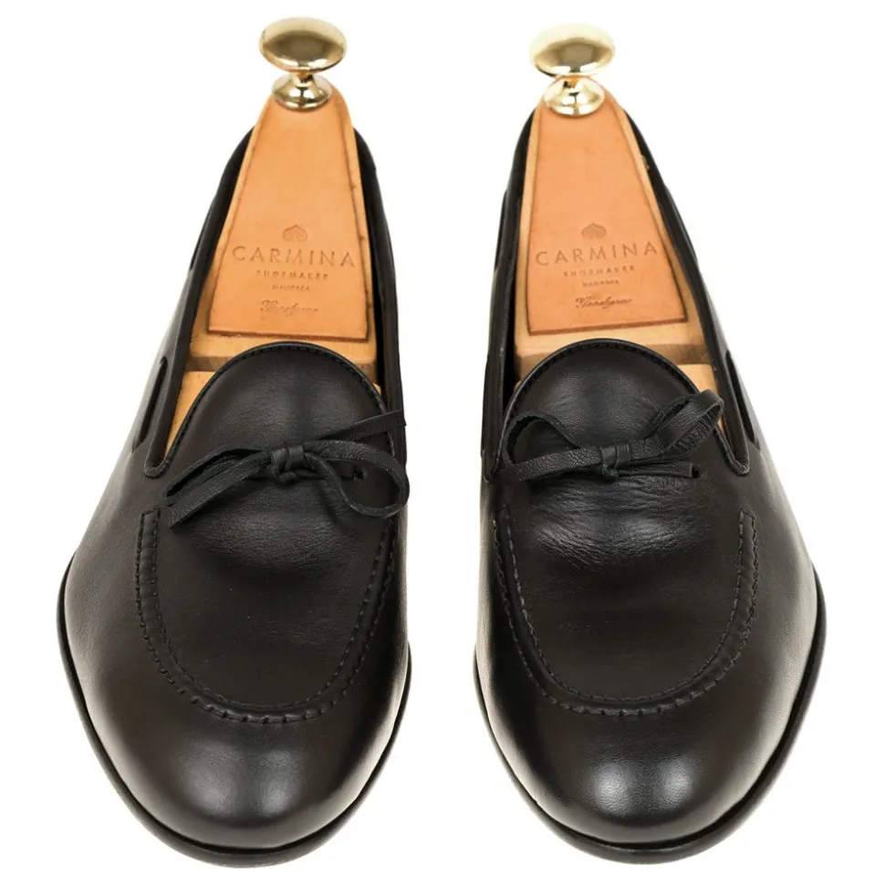 String Loafers|Carmina UNLINED STRING LOAFERS 1659 DRAC BLACK