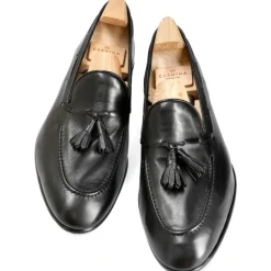 Tassel Loafers|Carmina UNLINED TASSEL LOAFERS 80545 UETAM EE BLACK