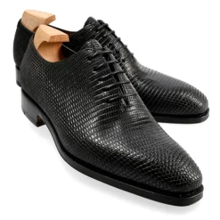 Lizard Shoes|Wholecut Oxford|Carmina WHOLECUT OXFORD 910 RAIN BLACK