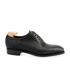 Lizard Shoes|Wholecut Oxford|Carmina WHOLECUT OXFORD 910 RAIN BLACK