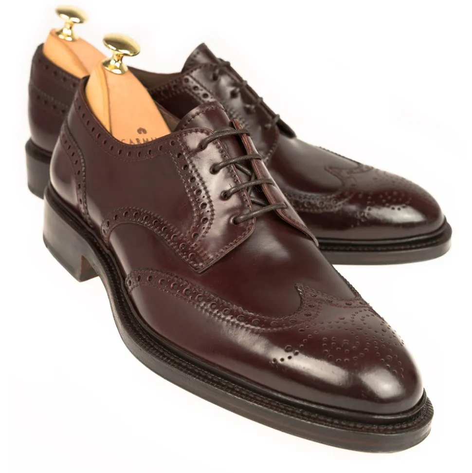 Cordovan Derby Shoes|Carmina WINGTIP CORDOVAN SHOES 80264 SOLLER BURGUNDY