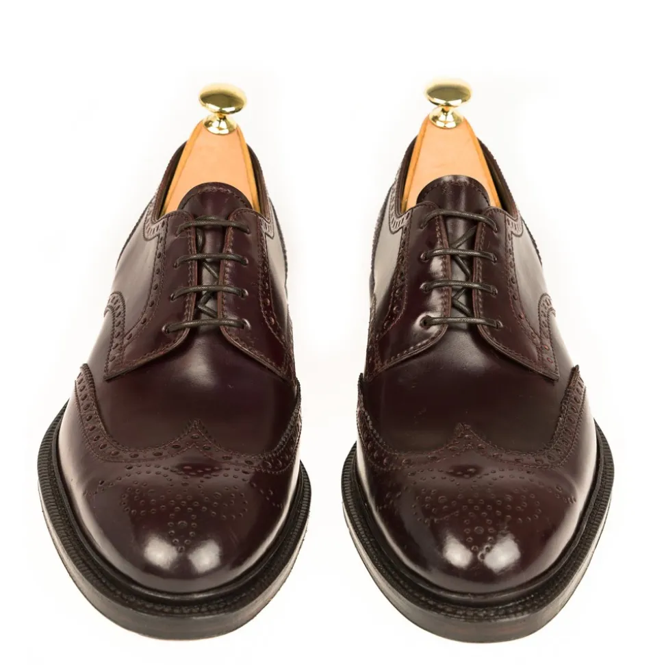 Cordovan Derby Shoes|Carmina WINGTIP CORDOVAN SHOES 80264 SOLLER BURGUNDY