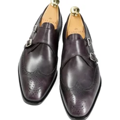 Double Monk Strap Shoes|Carmina WINGTIP DOUBLE MONK STRAPS 80133 SIMPSON BLACK