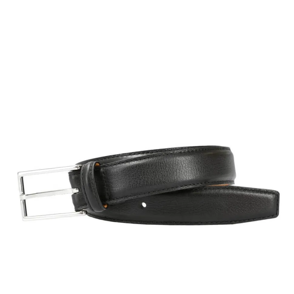 Women's Belts|Carmina WOMEN RUSTICALF BELT BLACK