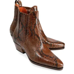 Python Shoes|Women's Chelsea Boots|Carmina WOMEN CHELSEA BOOTS 1806 JULIA HOTSAUCE