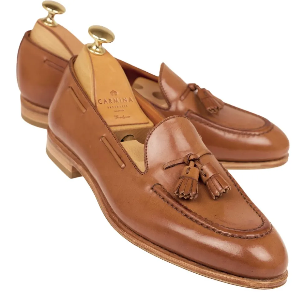 Women Cordovan|Tassel Loafers|Carmina WOMEN CORDOVAN LOAFERS 1640 DRAC NATURAL