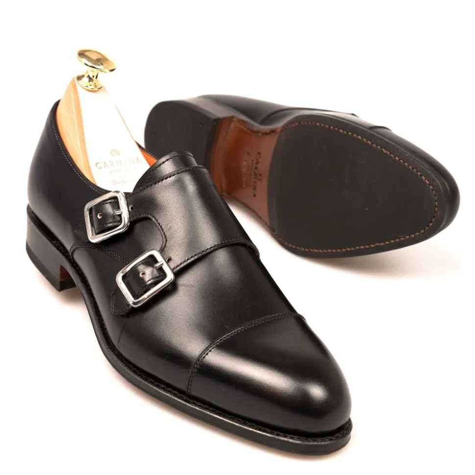 Double Monk Strap|Carmina WOMEN DOUBLE MONK STRAP 1645 MADISON BLACK