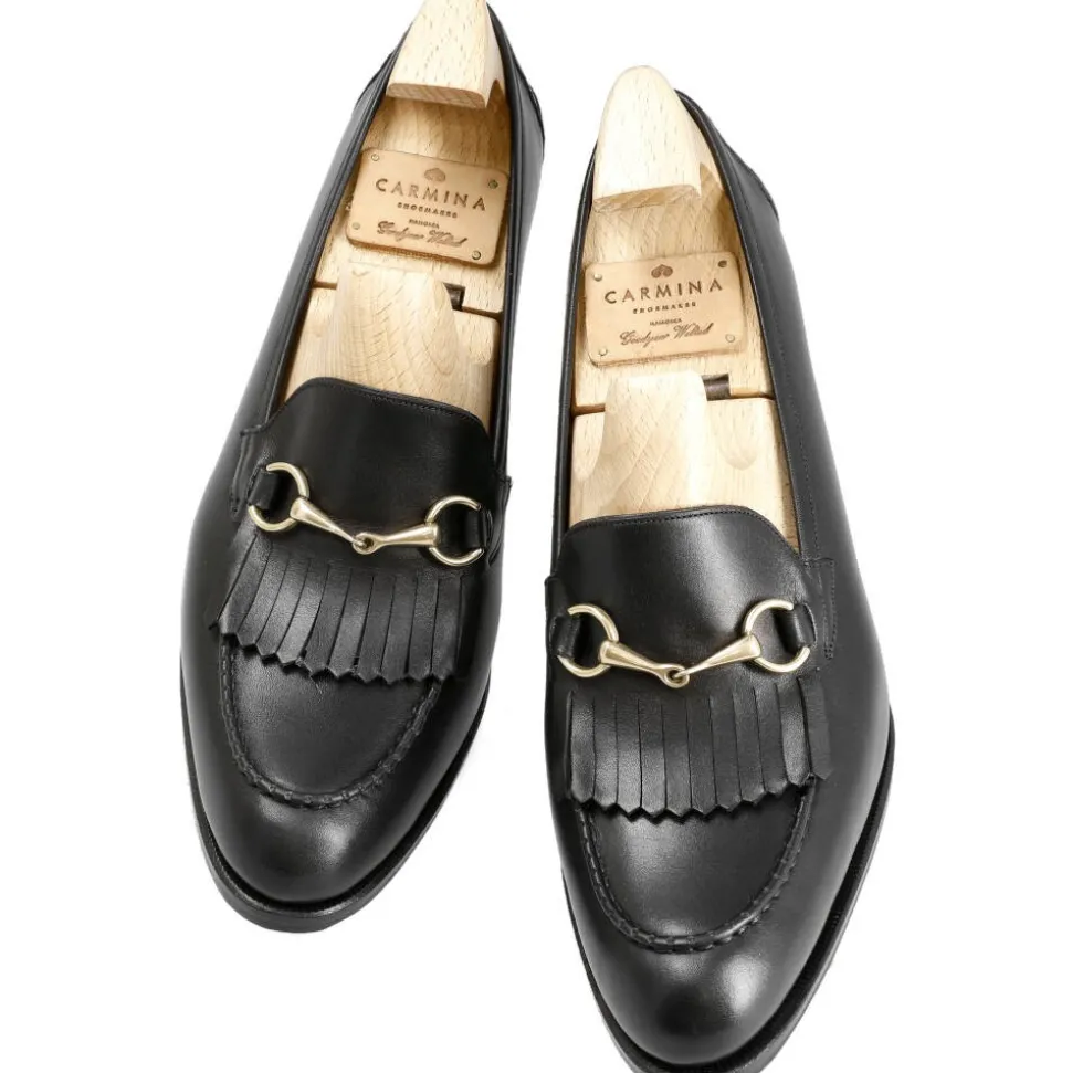 High Heel Loafers|Women Horsebit Loafers|Carmina WOMEN HIGH HEEL HORSEBIT LOAFERS 1839 MADISON BLACK
