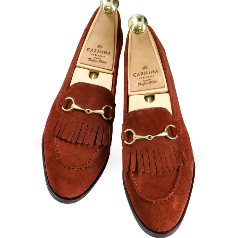 High Heel Loafers|Women Horsebit Loafers|Carmina WOMEN HIGH HEEL HORSEBIT LOAFERS 1839 MADISON RUMPUNCH