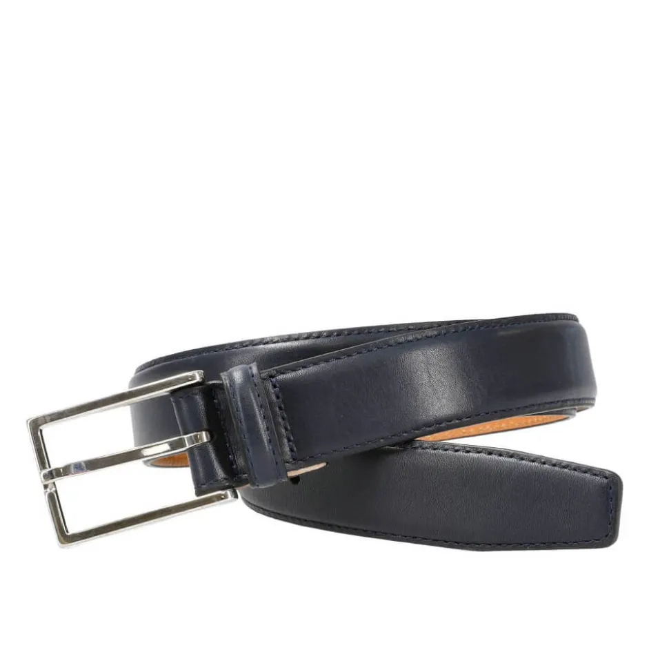 Women's Belts|Carmina WOMEN VITELLO BELT NAVY