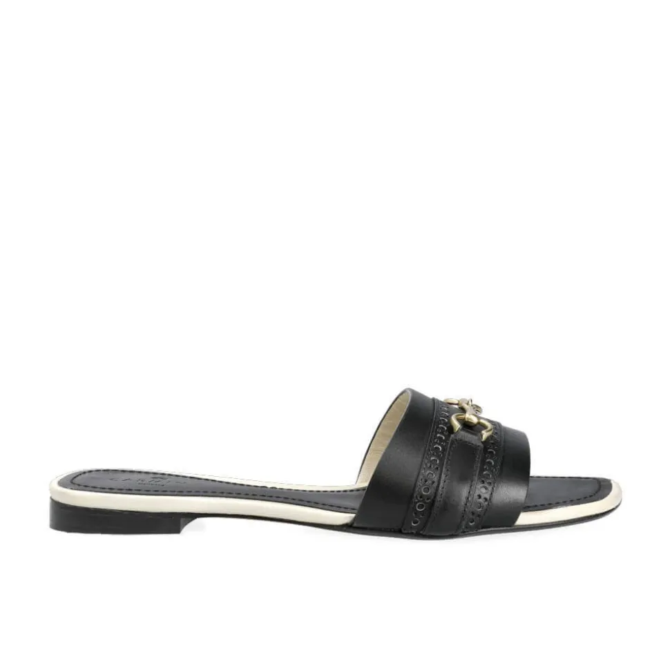 Women Horsebit Loafers|Women's Leather Sandals|Carmina WOMEN'S SANDALS 1984 BLACK