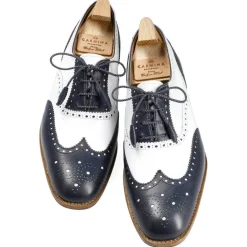 Wingtip Oxford|Carmina WOMEN'S OXFORDS SHOES 1265 HILLS NAVY/WHITE