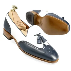 Tassel Loafers|Carmina WOMEN'S TASSEL LOAFERS 1248 HILLS NAVY/WHITE