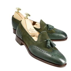 Tassel Loafers|Carmina WOMEN'S TASSEL LOAFERS 1248 HILLS GREEN